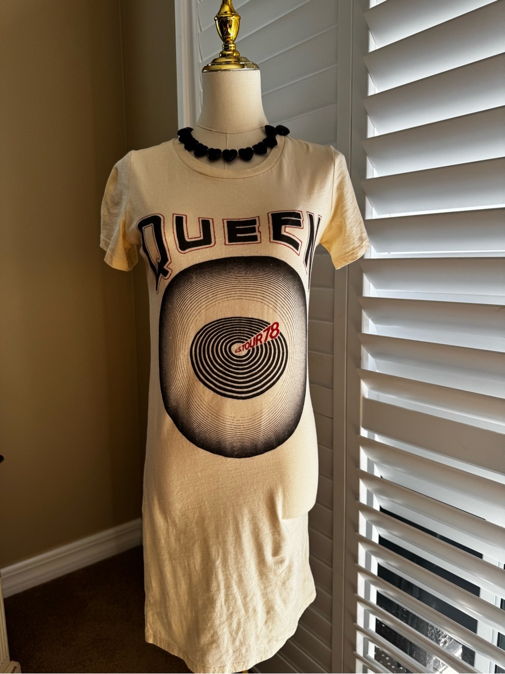 QUEEN Ivory Graphic Mini Dress